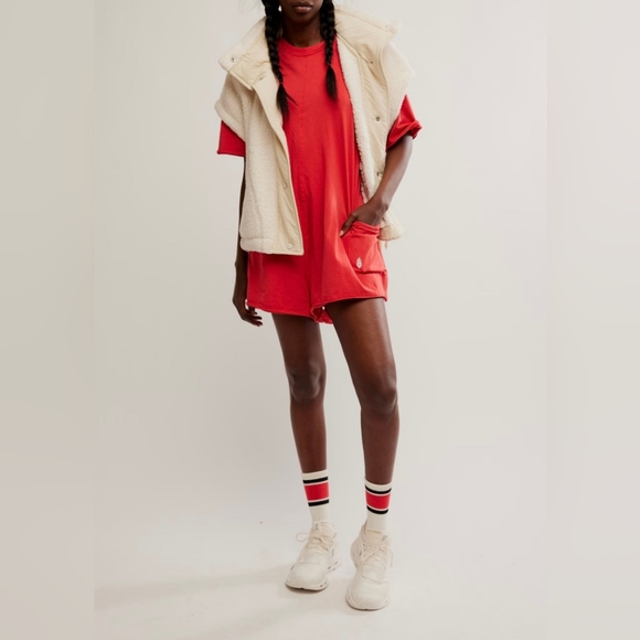 NWT Free People FP Movement Hot Shot Romper in Winter Berry, L - Picture 3 of 10